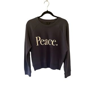 J.Crew Blue and White Peace Sweatshirt. Women's size XS  NWT  510